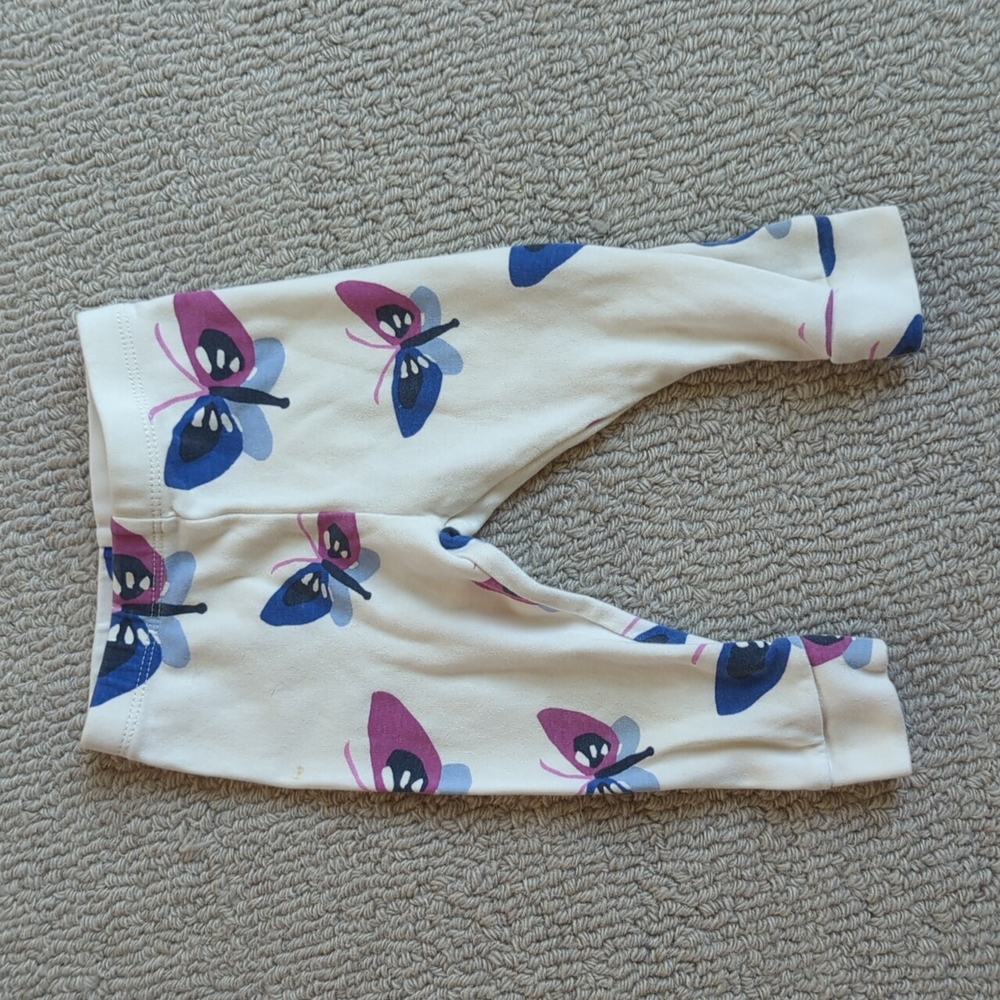 Tea Collection White Butterfly Pants 3-6M